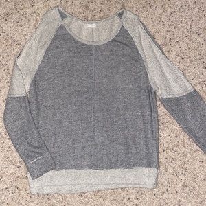 Grey sweater with shoulder cut outs